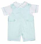 Glorimont Baby Boys Mint Green Pique Shortall With Tabs