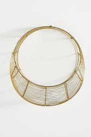 Loretta Round Gold Wire Hanging Basket