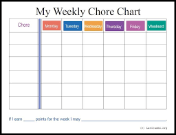Free Weekly Chore Chart Colorful Chore Chart Template