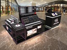 elegant makeup kiosk design in the mall