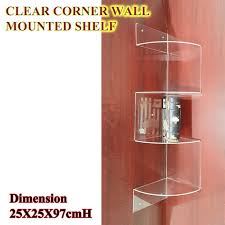 4 Tier Clear Transparant Corner Wall