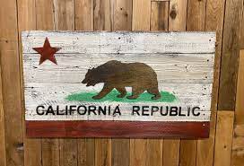 3d California Flag Reclaimed Wood