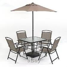7 piece folding chairs table parasol