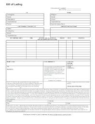 Bill Of Lading Short Form Template Chanceinc Co