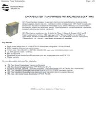 The unit is designed for the window sill's installation. Encapsulated Transformers For Hazardous Locations