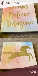 unicorn themed wall decor canvases