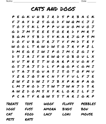 cats and dogs word search wordmint
