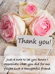 Extend a hearty thanks for your dear ones by sending these flowers. Beautiful Roses Thank You Card For Friend Birthday Greeting Cards By Davia
