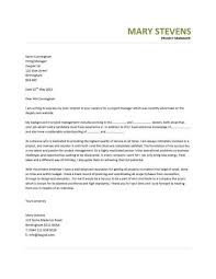 Manager Cover Letter Example Project Manager Cover Letter Example