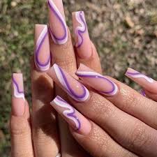 purple wavy nail art diy manicure tools
