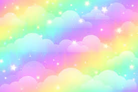 rainbow unicorn background with clouds