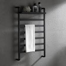 Heated Bathroom Towel Rack With Shelf