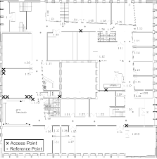 floor plan of the test building with