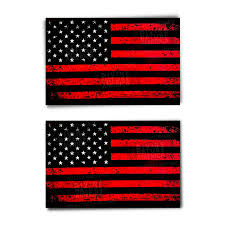 black distressed american flag decal