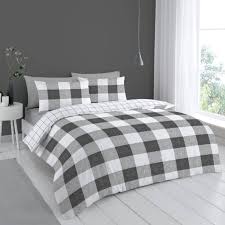 Bold Check King Duvet Cover Set Grey By