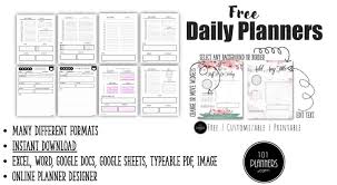 free daily planner template customize