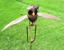 Kinetic Metal Brown Owl Yard Stake Wind