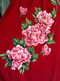 Flower Drawing Design Fabric Painting