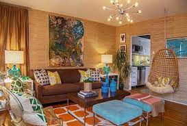 living room combines several retro
