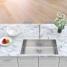 Kitchen sink drop in stainless steel. Buy 33 Drop In Kitchen Sink Sarlai 33 X 22 Kitchen Sink Drop In Topmount 16 Gauge Stainless Steel Kitchen Sink Deep Single Bowl Drop Sink Basin Online In Turkey B083zxjgmk
