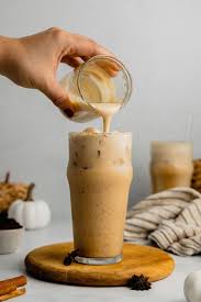 iced chai latte with pumpkin cold foam