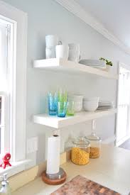 ikea floating shelves in our kitchen