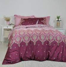 Damask Bedding In Dusty Pink Maroon