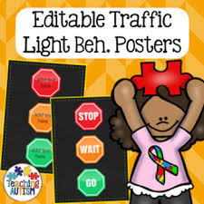 Autism Behavior Visuals Editable Traffic Light Behavior Chart