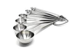What are the 6 standard sizes of measuring spoons?