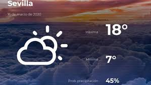 Clima por hora y clima para los siguientes días. El Tiempo En Sevilla Prevision Para Hoy Lunes 16 De Marzo De 2020