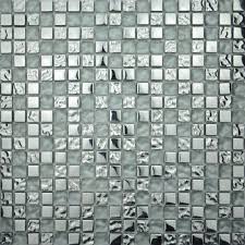 Glass Mosaic Tile Silver Mix Effect