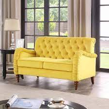 Square Arm Velvet Straight Sofa