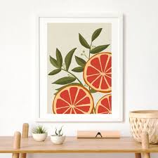 Kitchen Wall Decor Fruits Print