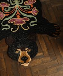 blooming black bear rug large doing goods