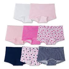 Girls 100 Cotton Boy Short Panties 8 Pack