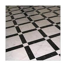 checked stone floor tile black and