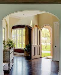 Arch Topped Entry Door With Leaded