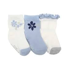 Infant Girls Robeez Pretty In Blue Baby Sock 3 Pack 9 Pairs