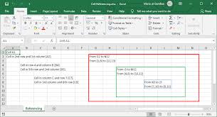 reference excel cell and range from c