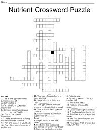 nutrient crossword puzzle wordmint