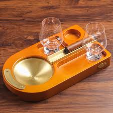 Whiskey whisky glass & cigar holder made from whisky barrel. Wooden Cigar Ashtrays Whiskey Glass Tray 2 Slot Cigar Holder Cigar Ashtray For Patio Outdoor Home Office Use Whiskey Cigar Accessories Set Gift For Men Round Home Decor Home Kitchen Fcteutonia05 De