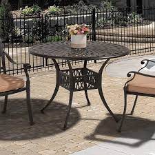 Round Metal Patio Outdoor Dining Table