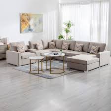 7pc Reversible Chaise Sectional Sofa