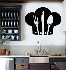 Vinyl Wall Decal Chef Hat Cutlery