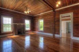 matching wood floor and ceiling trim