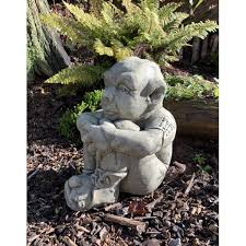 Sitting Troll Stone Garden Ornament