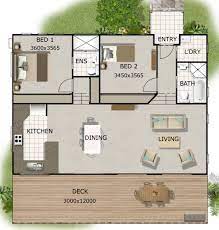 Bedroom House Plans Cottage Plan