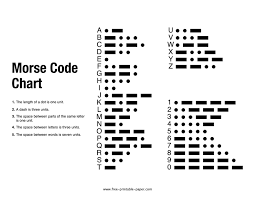 morse code chart free printable paper com