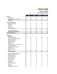 Income Statement Monthly Format Template Sample Form Biztree Com