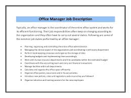 Office Manager Job Description Template Jaxos Co